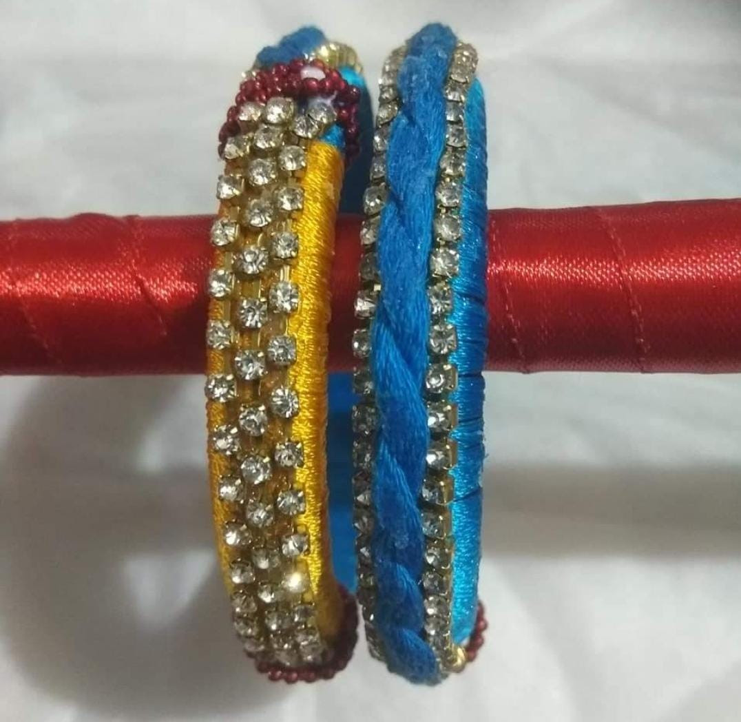 Shop Rubans Rose Gold Plated Multicolor Stone Studded Zirconia Stone Set of  2 Bangles. Online at Rubans